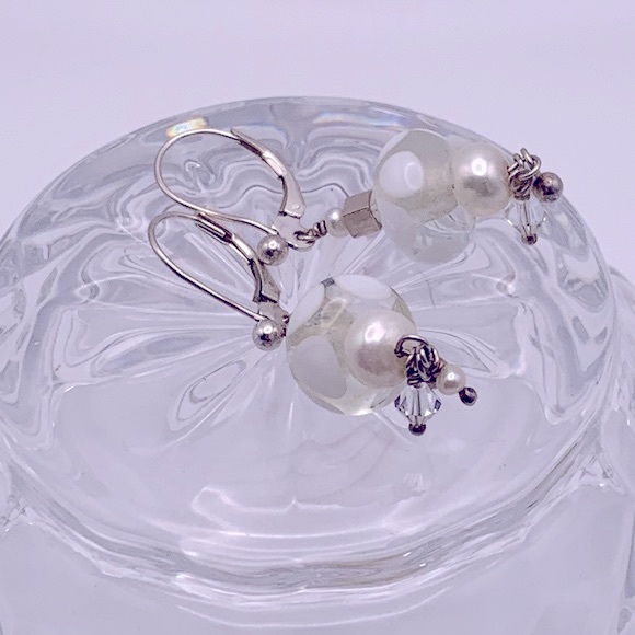 💝 Murano Glass Sterling Silver Earrings 925 - Picture 5 of 6